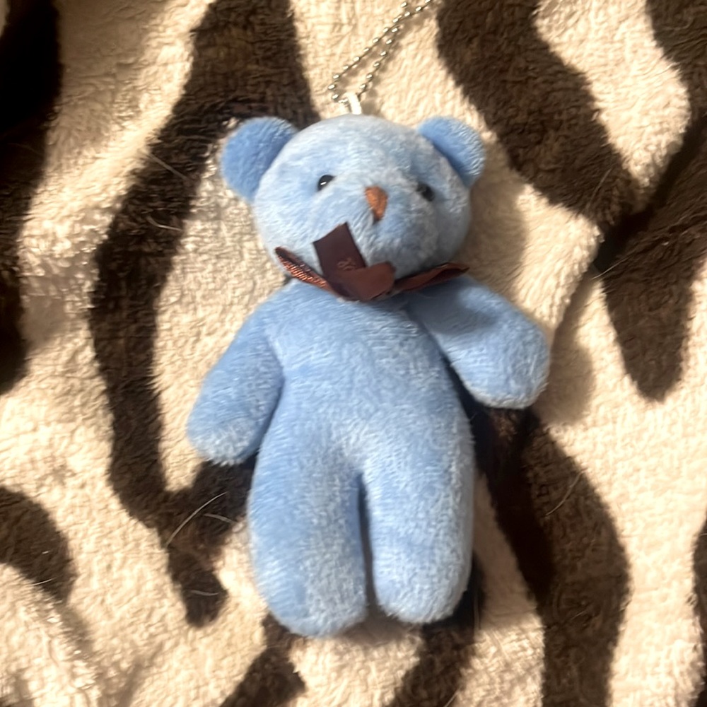 blue beanie keychain